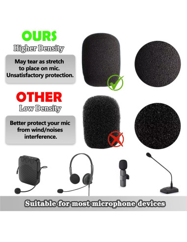 Cubiertas de Micrófono de Espuma para Auriculares - 5 Piezas