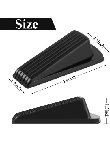 Topes de puerta Utron - Paquete de 4, goma negra, 12.2cm