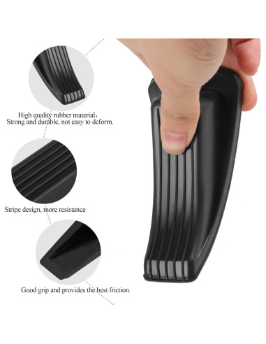 Topes de puerta Utron - Paquete de 4, goma negra, 12.2cm