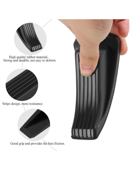 Topes de puerta Utron - Paquete de 4, goma negra, 12.2cm