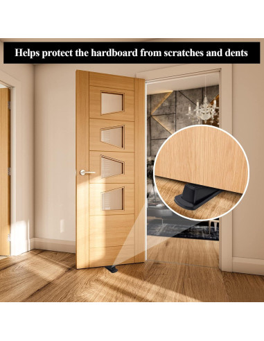 Topes de puerta Utron - Paquete de 4, goma negra, 12.2cm