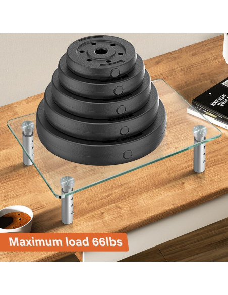 Soporte de Monitor de Vidrio KKTONER Ajustable 39x24cm Paquete de 2