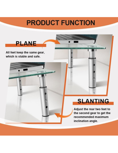 Soporte de Monitor de Vidrio KKTONER Ajustable 39x24cm Paquete de 2