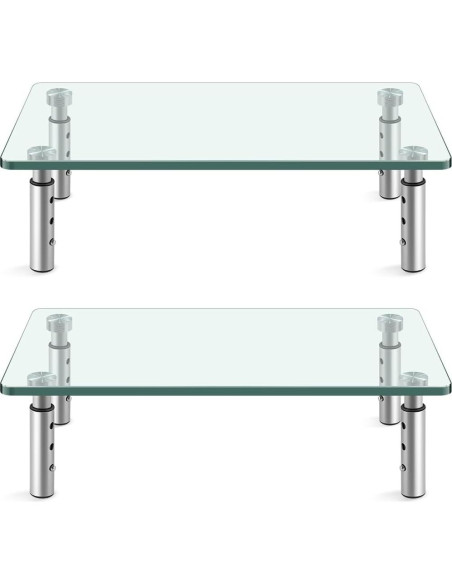 Soporte de Monitor de Vidrio KKTONER Ajustable 39x24cm Paquete de 2