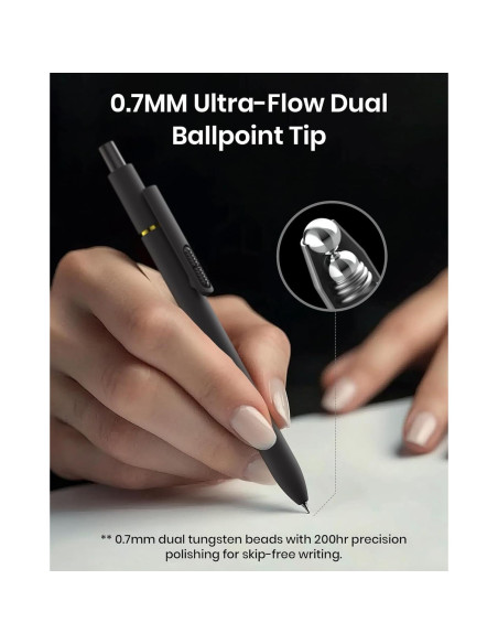 Bolígrafos de Gel Hiacry 0.7mm Tinta Negra 8 Pcs Escritura Suave