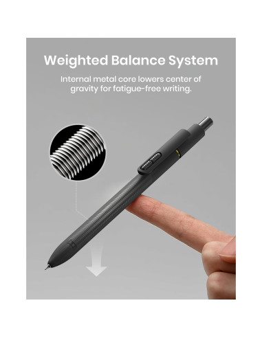 Bolígrafos de Gel Hiacry 0.7mm Tinta Negra 8 Pcs Escritura Suave