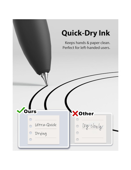 Bolígrafos de Gel Hiacry 0.7mm Tinta Negra 8 Pcs Escritura Suave