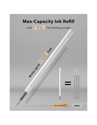 Bolígrafos de Gel Hiacry 0.7mm Tinta Negra 8 Pcs Escritura Suave