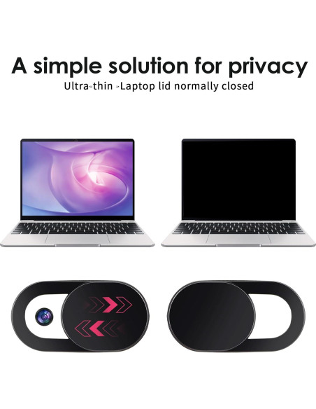 Cubierta de Webcam Classicseali 60 Pcs Ultra Fina ABS Negra