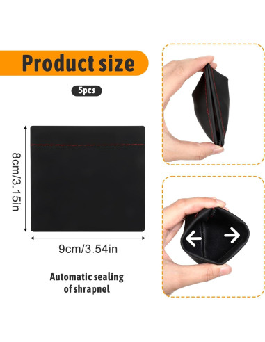 Bolsa de Almacenamiento de Auriculares 6 PCS Hpmjz PU Negra