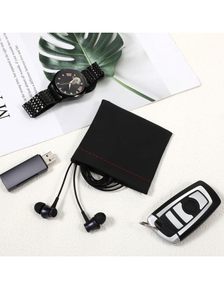 Bolsa de Almacenamiento de Auriculares 6 PCS Hpmjz PU Negra
