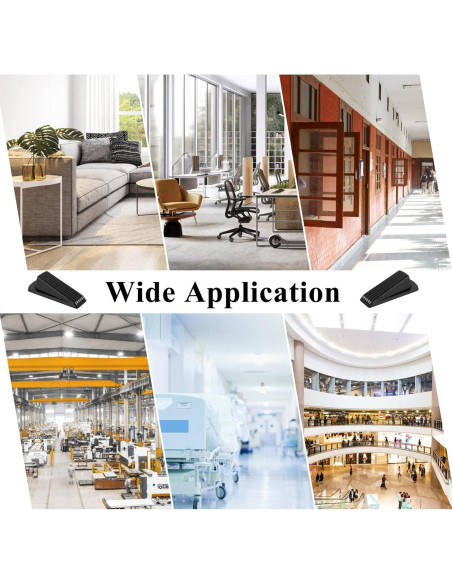 Topes de puerta Utron - Paquete de 4, goma negra, 12.2cm