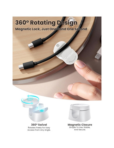 Organizador de Cables Magnético Kanemc 6 PCS Blanco 360