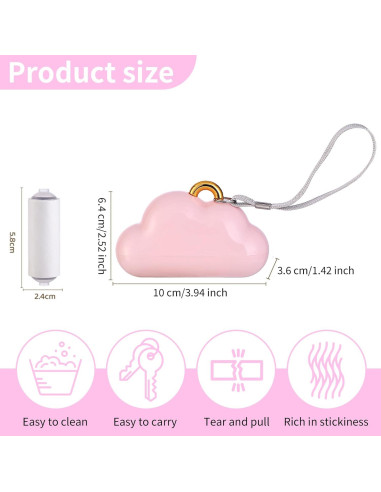 Mini Rodillo Quitapelusas Aklimida Rosa Reutilizable 10 Rollos