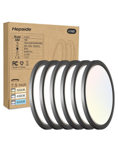 6PACK Luz de Techo LED Hepside 15W 1500Lm 3CCT 19.05cm