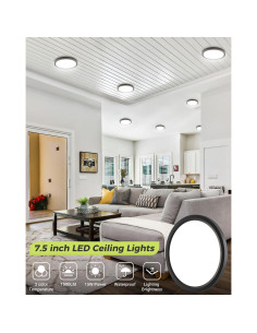 6PACK Luz de Techo LED Hepside 15W 1500Lm 3CCT 19.05cm 2