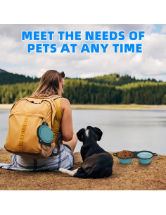 Cuencos Duales Plegables HDhqzm para Perros 32x13cm 2