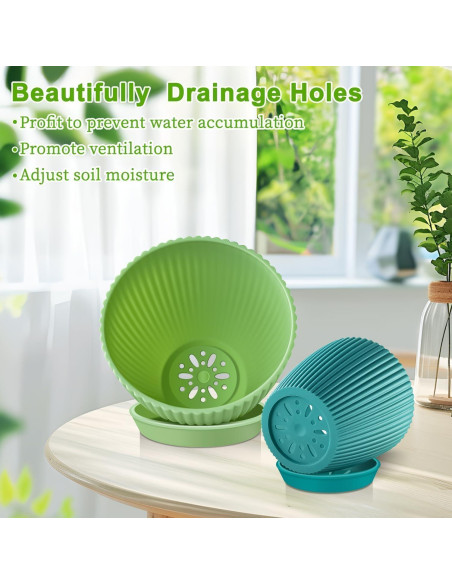 Juego de 3 Macetas Pequeñas SupKing con Drenaje 12.7-10.2-8.9 cm