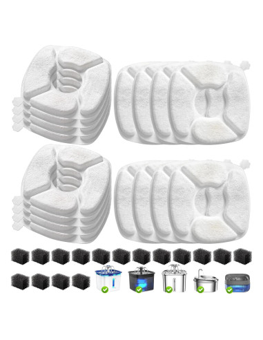 32 Filtros de Reemplazo para Fuente de Agua para Gatos VANVE
