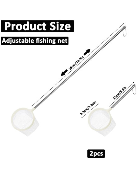 2 Redes de Pesca Redondas QfwdfcTrenz para Acuario 7.62 cm