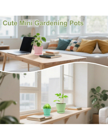 Juego de 3 Macetas Pequeñas SupKing con Drenaje 12.7-10.2-8.9 cm