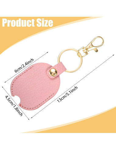 Funda de Llave de Cuero PU Larrel 2 Pcs Negro y Rosa