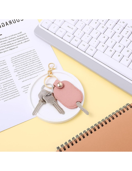 Funda de Llave de Cuero PU Larrel 2 Pcs Negro y Rosa