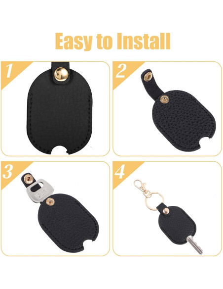 Funda de Llave de Cuero PU Larrel 2 Pcs Negro y Rosa