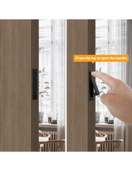 Tirador de puerta de bolsillo Vancoho acero inoxidable negro mate