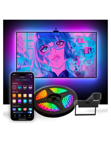 Aura TV Backlight LED RGB para TV 55-65" Control por Voz