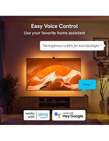 Aura TV Backlight LED RGB para TV 55-65" Control por Voz