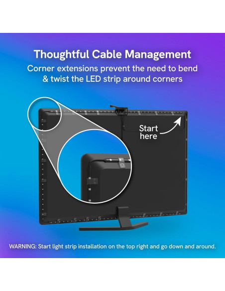 Aura TV Backlight LED RGB para TV 55-65" Control por Voz