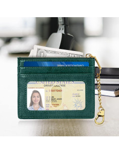 Monedero RFID SEAVILIA Verde con Llavero y Abeja para Mujeres 2