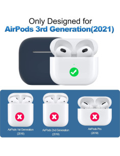 Funda Protectora Silicona ATUAT para AirPods 3 - Azul Oscuro 2