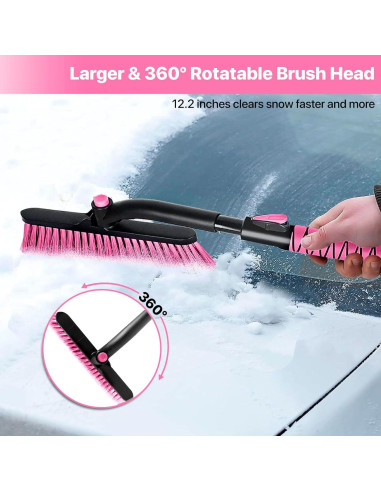 Raspador de Hielo y Cepillo de Nieve OUSHASAA 89.6-111.8 cm Rosa