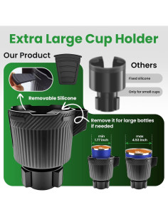 Bandeja para Portavasos de Coche Hyvesan 3 en 1 con Rotación 360 2