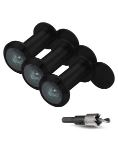 Mirilla para Puerta MomsUnited - Visor Negro Mate 200 - Paquete de 3