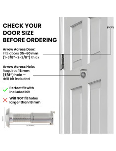 Mirilla para Puerta MomsUnited - Visor Negro Mate 200 - Paquete de 3 2