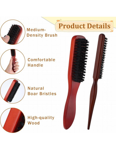 Conjunto de Cepillos para Cabello Bewudy 5 Piezas Nylon Madera