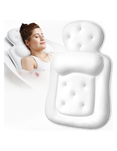 Almohada de Baño VOXOR Blanca con 54 Ventosas Antideslizantes