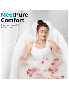 Almohada de Baño VOXOR Blanca con 54 Ventosas Antideslizantes 2