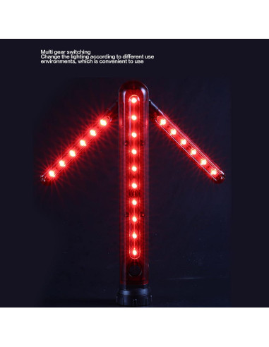 Baton de Seguridad Vial LED Focket con Luz Roja y Base Magnética