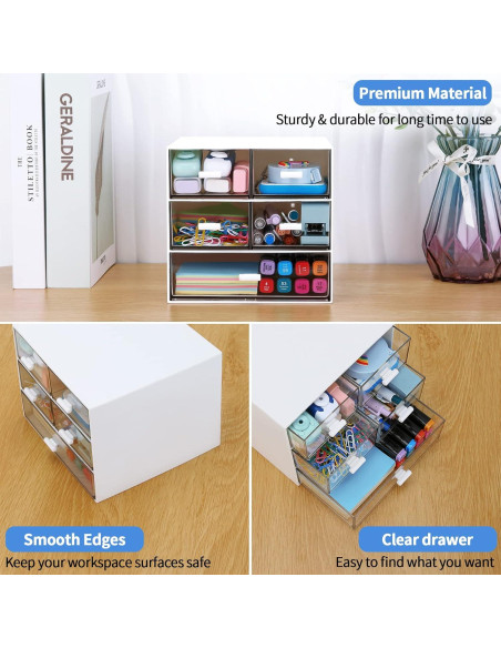 Organizador de Escritorio LETURE con 5 Cajones Blanco