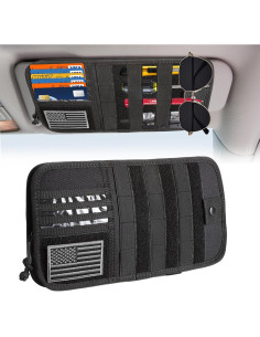 Organizador de Visera de Coche KUKANTST, Nylon 1000D, Ajustable 2