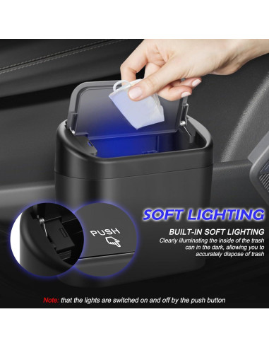 Cubo de Basura para Auto YGDMD con Tapa y Luz - 6L