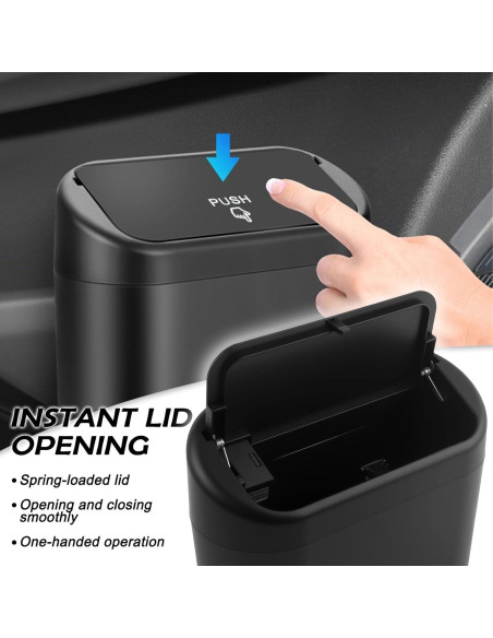 Cubo de Basura para Auto YGDMD con Tapa y Luz - 6L