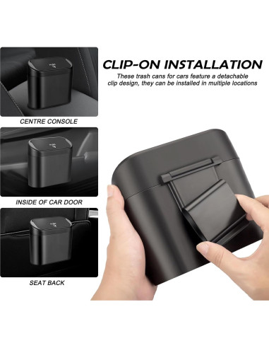 Cubo de Basura para Auto YGDMD con Tapa y Luz - 6L
