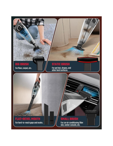 Aspiradora de Mano Inalámbrica Evekas SV16 9000PA Carga Rápida