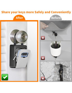 Caja de Llave Portátil Fayleeko Gris, Cerradura a Prueba de Agua 2