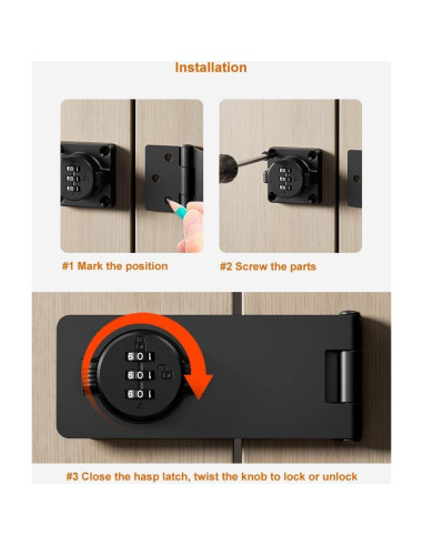 Cerradura de Armario ETEKJOY Sin Llave 3 Dígitos Seguridad